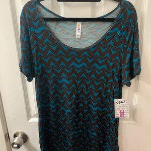 LulaRoe Classic T NWT Teal & Brown Medium